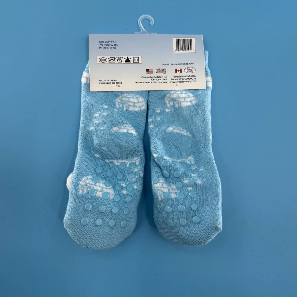 Lil Traveller Baby Socks Polar Bear Igloo Blue Non-Slip 0–36 Months New